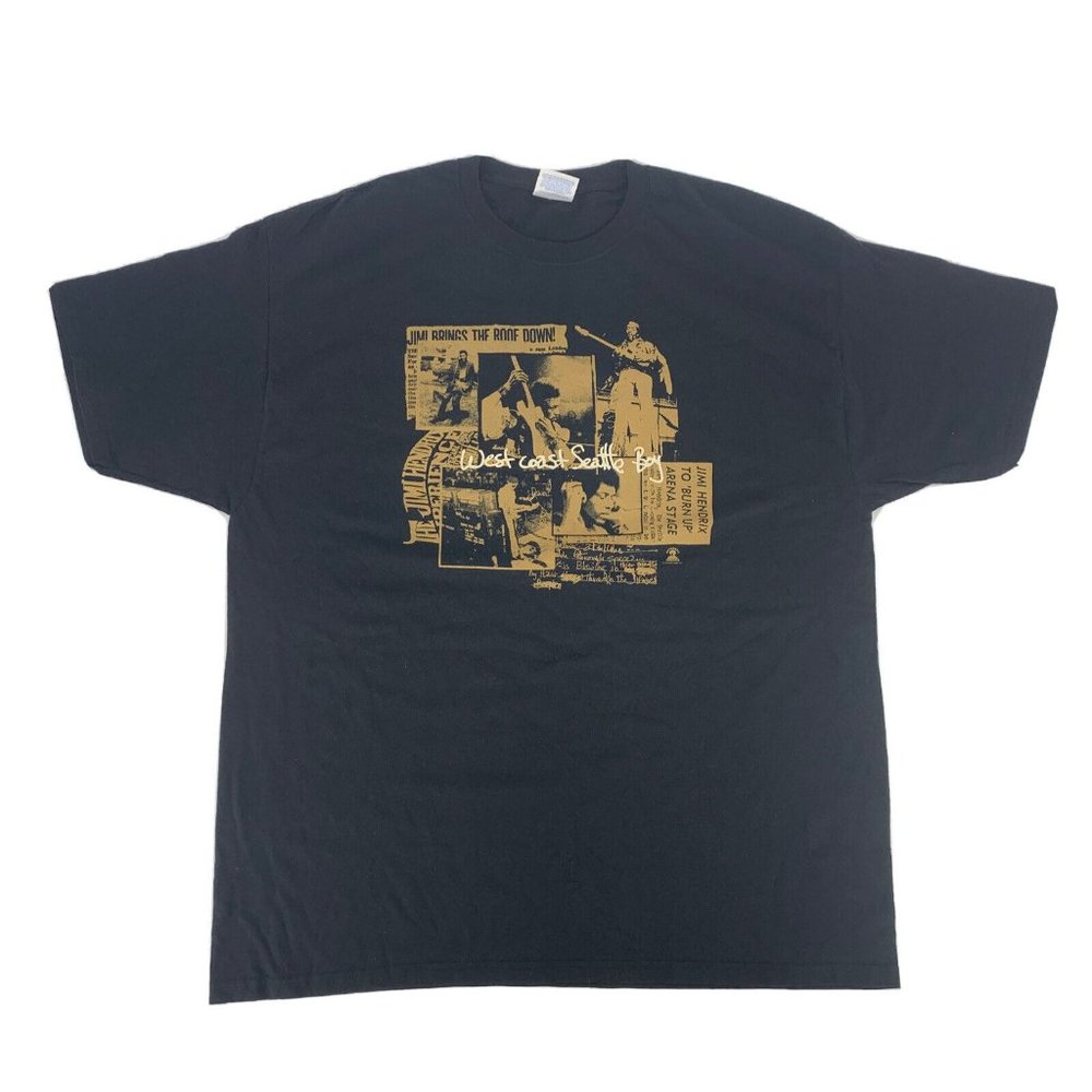 Men's Experience‎ Jimi Hendrix 2010 Tribute Tour SS T-Shirt Black 2XL NOS